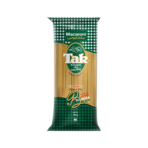 ماکارونی 500 گرمی (ویتامین B1، B2، B3) قطر 3/5 میل تک ماکارون