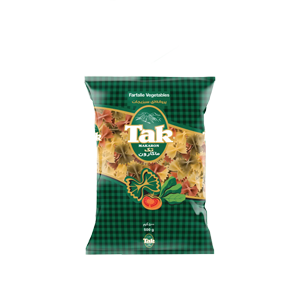 پاستا پروانه‌ای سبزیجات تک ماکارون